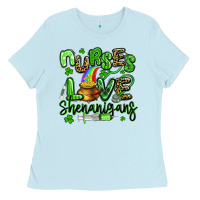 Baby Blue nurses love shenanigans st patricks day Ladies Tee - Artiststas