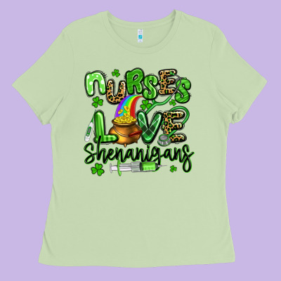Nurses Love Shenanigans St Patricks Day Ladies Tee Designed By Artiststas