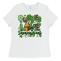 White nurses love shenanigans st patricks day Ladies Tee - Artiststas
