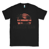 Black florida man state funny meme vintage palm trees and sunset retro sun Classic Tee - linhVisuals