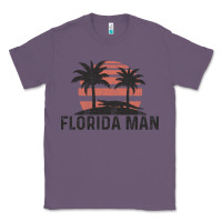 Lavender florida man state funny meme vintage palm trees and sunset retro sun Classic Tee - linhVisuals