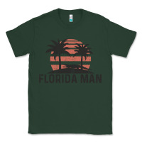Sports Green florida man state funny meme vintage palm trees and sunset retro sun Classic Tee - linhVisuals