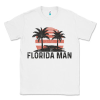 White florida man state funny meme vintage palm trees and sunset retro sun Classic Tee - linhVisuals