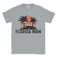 Heather Grey florida man state funny meme vintage palm trees and sunset retro sun Classic Tee - linhVisuals