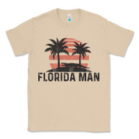 Mushroom florida man state funny meme vintage palm trees and sunset retro sun Classic Tee - linhVisuals