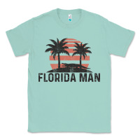 Seafoam florida man state funny meme vintage palm trees and sunset retro sun Classic Tee - linhVisuals