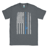 Charcoal Heather fishing american flag vintage fishing rod patriotic 4ht of july gift f Classic Tee - linhVisuals