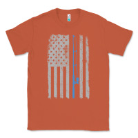 Copper fishing american flag vintage fishing rod patriotic 4ht of july gift f Classic Tee - linhVisuals
