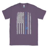 Lavender fishing american flag vintage fishing rod patriotic 4ht of july gift f Classic Tee - linhVisuals