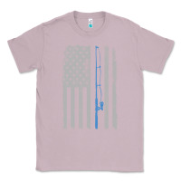 Lilac fishing american flag vintage fishing rod patriotic 4ht of july gift f Classic Tee - linhVisuals