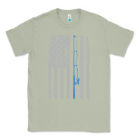 Matcha fishing american flag vintage fishing rod patriotic 4ht of july gift f Classic Tee - linhVisuals