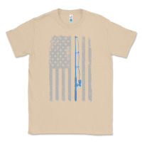 Mushroom fishing american flag vintage fishing rod patriotic 4ht of july gift f Classic Tee - linhVisuals