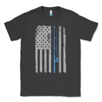 Smoke fishing american flag vintage fishing rod patriotic 4ht of july gift f Classic Tee - linhVisuals