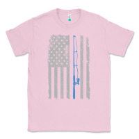 Bubblegum Pink fishing american flag vintage fishing rod patriotic 4ht of july gift f Classic Tee - linhVisuals