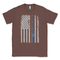 Chestnut fishing american flag vintage fishing rod patriotic 4ht of july gift f Classic Tee - linhVisuals