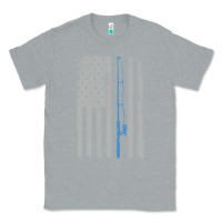 Heather Grey fishing american flag vintage fishing rod patriotic 4ht of july gift f Classic Tee - linhVisuals