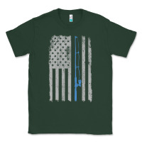 Sports Green fishing american flag vintage fishing rod patriotic 4ht of july gift f Classic Tee - linhVisuals