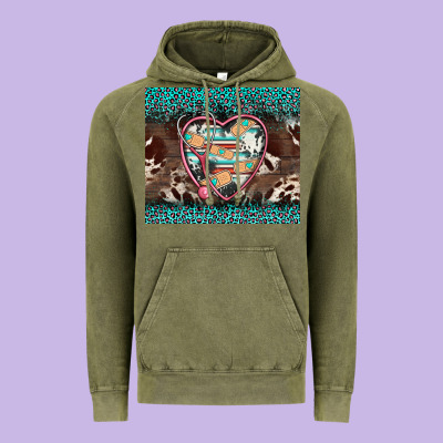 Western Nurse Stethoscope Turquoise Leopardes Vintage Hoodie Designed By Barkaloodesign