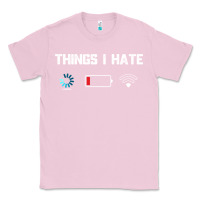 Bubblegum Pink funny things i hate low battery and wifi connection Classic Tee - linhVisuals