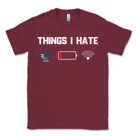 Burgundy funny things i hate low battery and wifi connection Classic Tee - linhVisuals