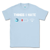 Dusty Blue funny things i hate low battery and wifi connection Classic Tee - linhVisuals