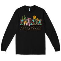 Black farm mama with baby pigs Long Sleeve Tee - Artiststas