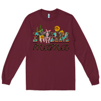 Burgundy farm mama with baby pigs Long Sleeve Tee - Artiststas