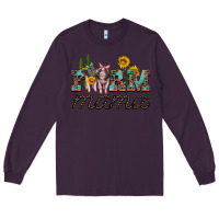 Plum farm mama with baby pigs Long Sleeve Tee - Artiststas