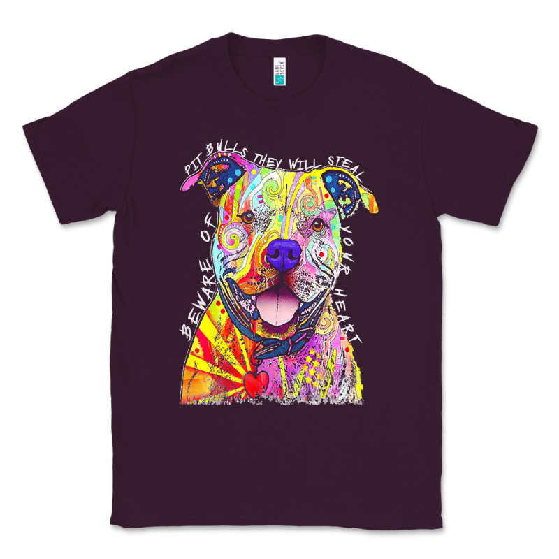 Pitbull T  Shirt Beware Of Pitbulls They Will Steal Your Heart T  Shir Classic Tee by linhVisuals | Teevron