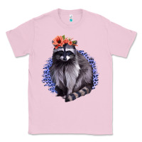 Bubblegum Pink Classy But A Little Thrashy Racoon With Flowers Classic Tee - Jasminsmagicworld
