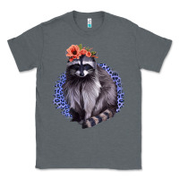 Charcoal Heather Classy But A Little Thrashy Racoon With Flowers Classic Tee - Jasminsmagicworld
