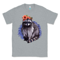 Heather Grey Classy But A Little Thrashy Racoon With Flowers Classic Tee - Jasminsmagicworld