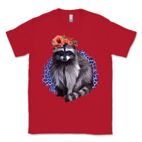 Red Classy But A Little Thrashy Racoon With Flowers Classic Tee - Jasminsmagicworld