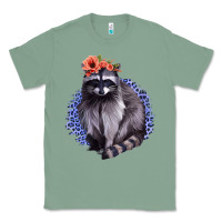 Sage Classy But A Little Thrashy Racoon With Flowers Classic Tee - Jasminsmagicworld
