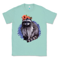 Seafoam Classy But A Little Thrashy Racoon With Flowers Classic Tee - Jasminsmagicworld