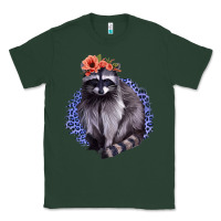 Sports Green Classy But A Little Thrashy Racoon With Flowers Classic Tee - Jasminsmagicworld
