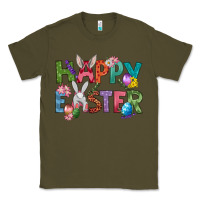 Army Green Western Happy Easter Classic Tee - BundleAndBundleShop