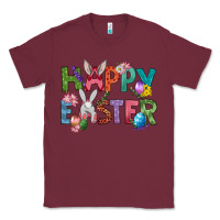 Burgundy Western Happy Easter Classic Tee - BundleAndBundleShop