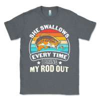 Charcoal Heather she swallows every time i bring my rod t  shirt she swallows every tim Classic Tee - linhVisuals