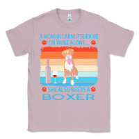 Lilac boxer t  shirt a woman cannot survive on wine alone she also needs box Classic Tee - linhVisuals