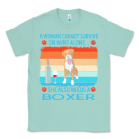 Seafoam boxer t  shirt a woman cannot survive on wine alone she also needs box Classic Tee - linhVisuals