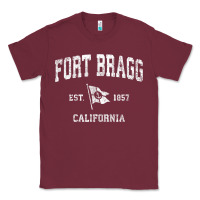 Burgundy fort bragg california ca vintage boat anchor flag design tee Classic Tee - linhVisuals