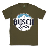 Army Green BUSCH LATTE COOL Classic Tee - linhVisuals