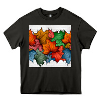 Asphalt autumn  leaves seamless pattern Heavy Core Tee - BundleAndBundleShop