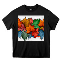 Black autumn  leaves seamless pattern Heavy Core Tee - BundleAndBundleShop