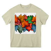 Mossy autumn  leaves seamless pattern Heavy Core Tee - BundleAndBundleShop