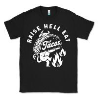 Black Raise Hell Eat white Classic Tee - linhVisuals