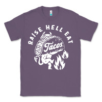 Lavender Raise Hell Eat white Classic Tee - linhVisuals