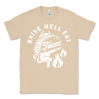 Mushroom Raise Hell Eat white Classic Tee - linhVisuals
