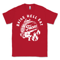 Red Raise Hell Eat white Classic Tee - linhVisuals